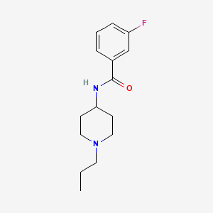 molecular formula C15H21FN2O B4432733 3-fluoro-N-(1-propyl-4-piperidinyl)benzamide 