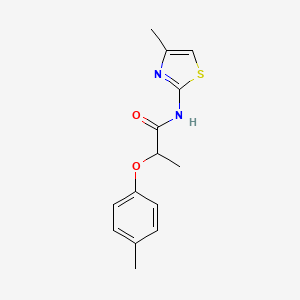 molecular formula C14H16N2O2S B4432746 2-(4-methylphenoxy)-N-(4-methyl-1,3-thiazol-2-yl)propanamide 