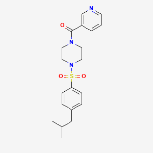 molecular formula C20H25N3O3S B4432771 1-[(4-isobutylphenyl)sulfonyl]-4-(3-pyridinylcarbonyl)piperazine 