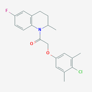 molecular formula C20H21ClFNO2 B443278 1-[(4-Chloro-3,5-dimethylphenoxy)acetyl]-6-fluoro-2-methyl-1,2,3,4-tetrahydroquinoline 