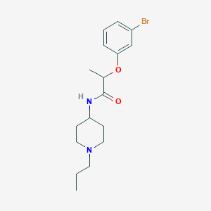 molecular formula C17H25BrN2O2 B4432796 2-(3-bromophenoxy)-N-(1-propyl-4-piperidinyl)propanamide 