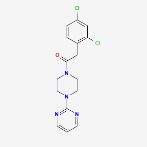 molecular formula C16H16Cl2N4O B4432820 2-{4-[(2,4-dichlorophenyl)acetyl]-1-piperazinyl}pyrimidine 