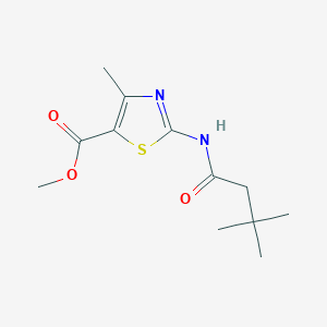 molecular formula C12H18N2O3S B4432827 methyl 2-[(3,3-dimethylbutanoyl)amino]-4-methyl-1,3-thiazole-5-carboxylate 