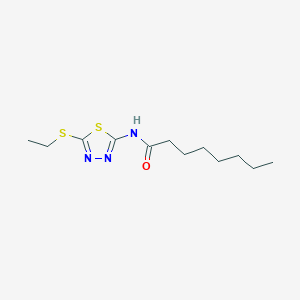 molecular formula C12H21N3OS2 B443283 N-[5-(ethylsulfanyl)-1,3,4-thiadiazol-2-yl]octanamide 