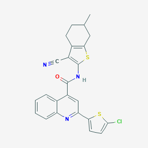 2-(5-chlorothiophen-2-yl)-N-(3-cyano-6-methyl-4,5,6,7-tetrahydro-1-benzothiophen-2-yl)quinoline-4-carboxamide