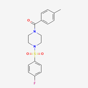 1-[(4-fluorophenyl)sulfonyl]-4-(4-methylbenzoyl)piperazine