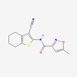 molecular formula C14H13N3O2S B4432862 N-(3-cyano-4,5,6,7-tetrahydro-1-benzothien-2-yl)-5-methyl-3-isoxazolecarboxamide 