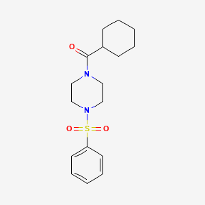 molecular formula C17H24N2O3S B4432864 1-(cyclohexylcarbonyl)-4-(phenylsulfonyl)piperazine 