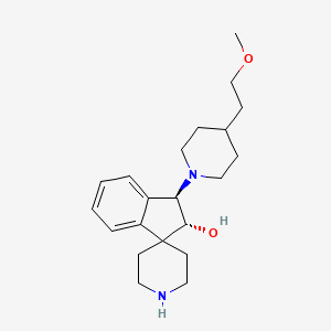 rel-(2R,3R)-3-[4-(2-methoxyethyl)-1-piperidinyl]-2,3-dihydrospiro[indene-1,4'-piperidin]-2-ol bis(trifluoroacetate) (salt)