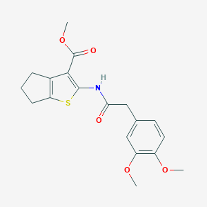molecular formula C19H21NO5S B443288 methyl 2-{[(3,4-dimethoxyphenyl)acetyl]amino}-5,6-dihydro-4H-cyclopenta[b]thiophene-3-carboxylate 