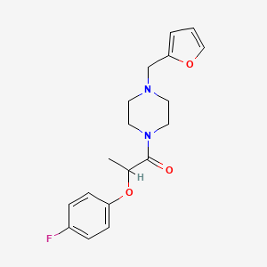 molecular formula C18H21FN2O3 B4432887 1-[2-(4-fluorophenoxy)propanoyl]-4-(2-furylmethyl)piperazine 