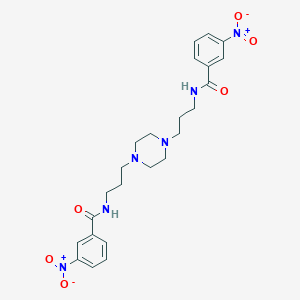 molecular formula C24H30N6O6 B443289 3-nitro-N-(3-{4-[3-({3-nitrobenzoyl}amino)propyl]-1-piperazinyl}propyl)benzamide 