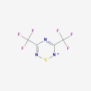 molecular formula C4F6N3S B044329 1,2,4,6-Thiatriazinyl radical, 3,5-di(trifluoromethyl)- CAS No. 118436-72-9