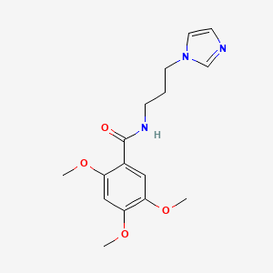 molecular formula C16H21N3O4 B4432921 N-[3-(1H-imidazol-1-yl)propyl]-2,4,5-trimethoxybenzamide 