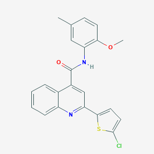molecular formula C22H17ClN2O2S B443294 2-(5-chlorothiophen-2-yl)-N-(2-methoxy-5-methylphenyl)quinoline-4-carboxamide 