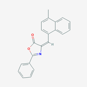 molecular formula C21H15NO2 B443295 4-[(4-methyl-1-naphthyl)methylene]-2-phenyl-1,3-oxazol-5(4H)-one 