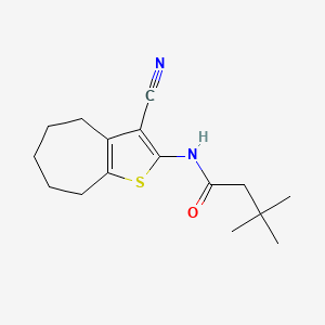 N-(3-cyano-5,6,7,8-tetrahydro-4H-cyclohepta[b]thien-2-yl)-3,3-dimethylbutanamide