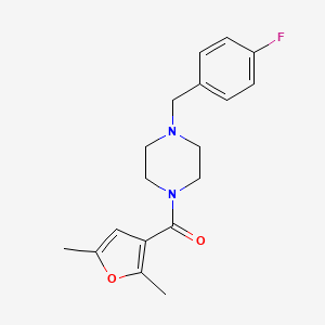 molecular formula C18H21FN2O2 B4433008 1-(2,5-dimethyl-3-furoyl)-4-(4-fluorobenzyl)piperazine 