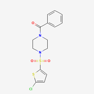 molecular formula C15H15ClN2O3S2 B4433027 1-benzoyl-4-[(5-chloro-2-thienyl)sulfonyl]piperazine 