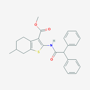 molecular formula C25H25NO3S B443303 Methyl 2-[(diphenylacetyl)amino]-6-methyl-4,5,6,7-tetrahydro-1-benzothiophene-3-carboxylate 