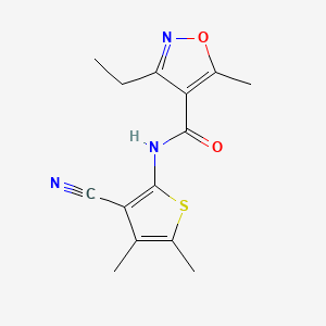 molecular formula C14H15N3O2S B4433036 N-(3-cyano-4,5-dimethyl-2-thienyl)-3-ethyl-5-methyl-4-isoxazolecarboxamide 