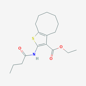 molecular formula C17H25NO3S B443304 Ethyl 2-(butanoylamino)-4,5,6,7,8,9-hexahydrocycloocta[b]thiophene-3-carboxylate 