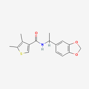 molecular formula C16H17NO3S B4433047 N-[1-(1,3-benzodioxol-5-yl)ethyl]-4,5-dimethyl-3-thiophenecarboxamide 