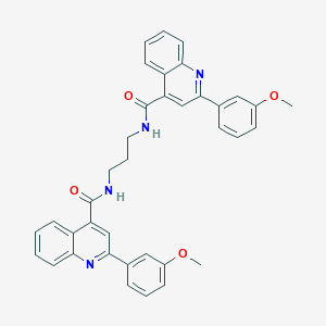 molecular formula C37H32N4O4 B443307 2-(3-methoxyphenyl)-N-[3-({[2-(3-methoxyphenyl)-4-quinolinyl]carbonyl}amino)propyl]-4-quinolinecarboxamide 