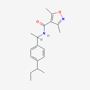 molecular formula C18H24N2O2 B4433070 N-[1-(4-sec-butylphenyl)ethyl]-3,5-dimethyl-4-isoxazolecarboxamide 