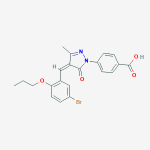 molecular formula C21H19BrN2O4 B443309 4-[4-(5-bromo-2-propoxybenzylidene)-3-methyl-5-oxo-4,5-dihydro-1H-pyrazol-1-yl]benzoic acid 