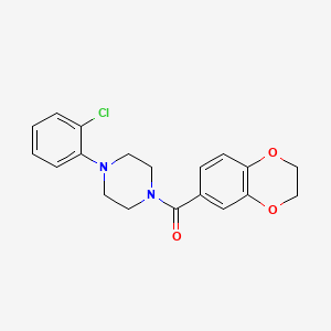 molecular formula C19H19ClN2O3 B4433095 1-(2-chlorophenyl)-4-(2,3-dihydro-1,4-benzodioxin-6-ylcarbonyl)piperazine 