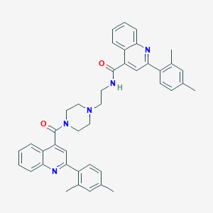 molecular formula C42H41N5O2 B443310 2-(2,4-dimethylphenyl)-N-[2-(4-{[2-(2,4-dimethylphenyl)-4-quinolinyl]carbonyl}-1-piperazinyl)ethyl]-4-quinolinecarboxamide 