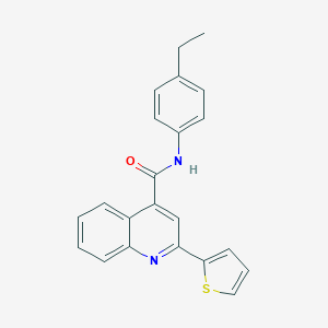 molecular formula C22H18N2OS B443313 N-(4-ethylphenyl)-2-(2-thienyl)-4-quinolinecarboxamide 