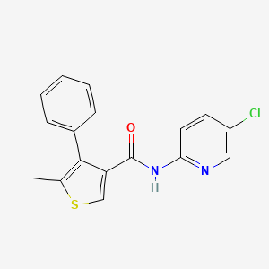 molecular formula C17H13ClN2OS B4433131 N-(5-chloro-2-pyridinyl)-5-methyl-4-phenyl-3-thiophenecarboxamide 