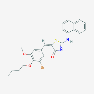 molecular formula C25H23BrN2O3S B443314 (5E)-5-[(3-bromo-4-butoxy-5-methoxyphenyl)methylidene]-2-(naphthalen-1-ylamino)-1,3-thiazol-4-one 