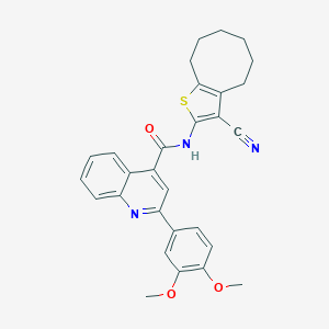 N-(3-cyano-4,5,6,7,8,9-hexahydrocycloocta[b]thiophen-2-yl)-2-(3,4-dimethoxyphenyl)quinoline-4-carboxamide
