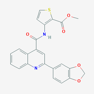 molecular formula C23H16N2O5S B443316 Methyl 3-({[2-(1,3-benzodioxol-5-yl)-4-quinolinyl]carbonyl}amino)-2-thiophenecarboxylate 