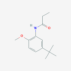 molecular formula C14H21NO2 B4433171 N-(5-tert-butyl-2-methoxyphenyl)propanamide 