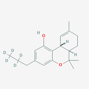 molecular formula C19H26O2 B044332 (6Ar,10aR)-6,6,9-trimethyl-3-(2,2,3,3,3-pentadeuteriopropyl)-6a,7,8,10a-tetrahydrobenzo[c]chromen-1-ol CAS No. 498542-85-1