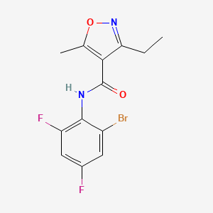 molecular formula C13H11BrF2N2O2 B4433201 N-(2-bromo-4,6-difluorophenyl)-3-ethyl-5-methyl-4-isoxazolecarboxamide 