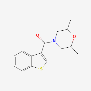 molecular formula C15H17NO2S B4433205 4-(1-benzothien-3-ylcarbonyl)-2,6-dimethylmorpholine 