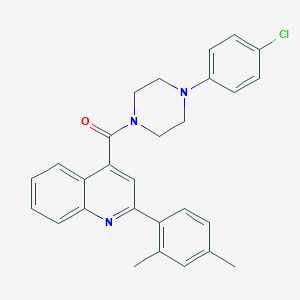 molecular formula C28H26ClN3O B443321 4-{[4-(4-Chlorophenyl)piperazin-1-yl]carbonyl}-2-(2,4-dimethylphenyl)quinoline 