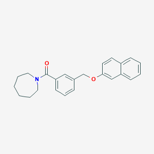 molecular formula C24H25NO2 B443322 1-{3-[(2-Naphthyloxy)methyl]benzoyl}azepane 