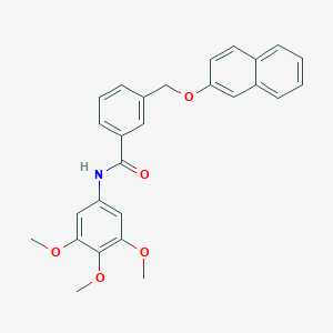 molecular formula C27H25NO5 B443323 3-[(2-naphthyloxy)methyl]-N-(3,4,5-trimethoxyphenyl)benzamide 