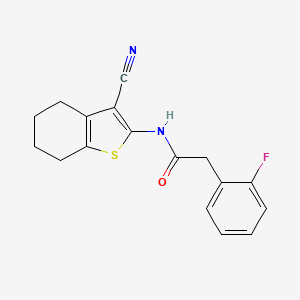 molecular formula C17H15FN2OS B4433233 N-(3-cyano-4,5,6,7-tetrahydro-1-benzothien-2-yl)-2-(2-fluorophenyl)acetamide 