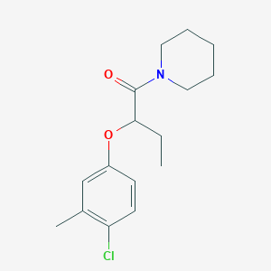 molecular formula C16H22ClNO2 B4433248 1-[2-(4-chloro-3-methylphenoxy)butanoyl]piperidine 