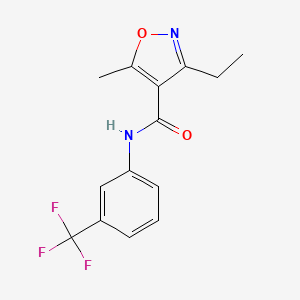 molecular formula C14H13F3N2O2 B4433264 3-ethyl-5-methyl-N-[3-(trifluoromethyl)phenyl]-4-isoxazolecarboxamide 
