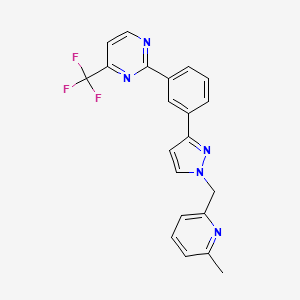 2-(3-{1-[(6-methyl-2-pyridinyl)methyl]-1H-pyrazol-3-yl}phenyl)-4-(trifluoromethyl)pyrimidine