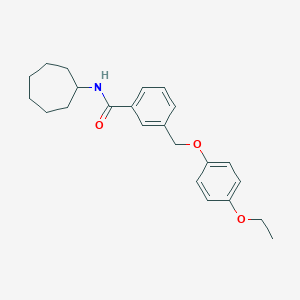 molecular formula C23H29NO3 B443328 N-cycloheptyl-3-[(4-ethoxyphenoxy)methyl]benzamide 