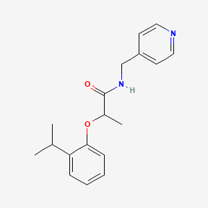 molecular formula C18H22N2O2 B4433283 2-(2-isopropylphenoxy)-N-(4-pyridinylmethyl)propanamide 